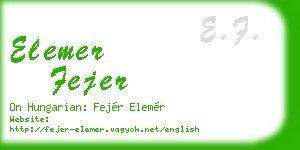 elemer fejer business card