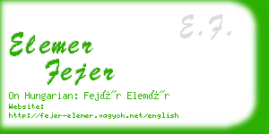 elemer fejer business card